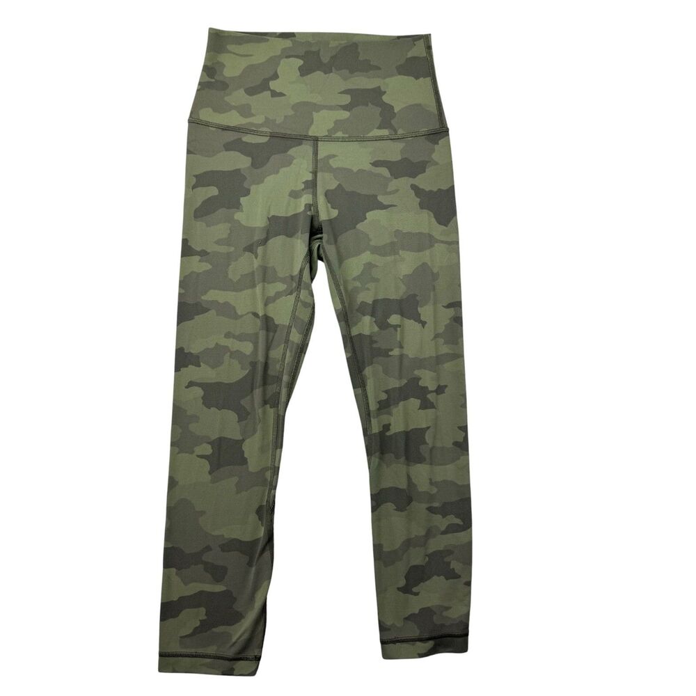 Lululemon Leggings Women's 4 Green Camo Align High-Rise Crop 21" Stretch Active